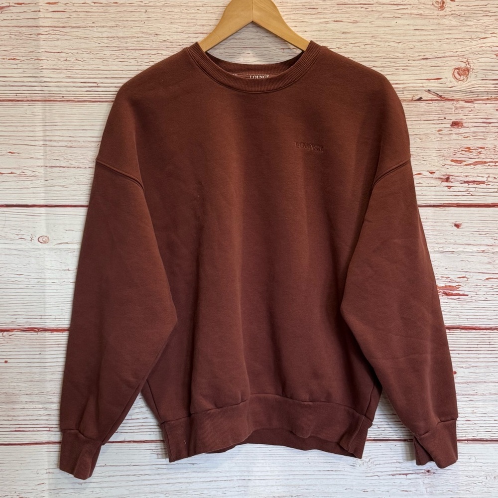 Lounge Apparel Organic Cotton Sweatshirt in Brown Sz S